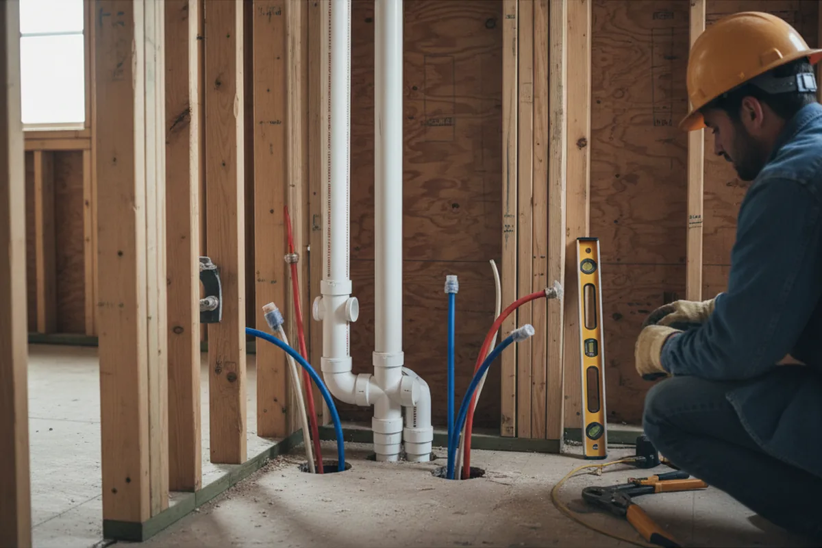 Drain and supply rough-in during Leak Detection in Key Biscayne